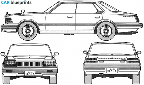 1979 Datsun Cedric 430 4-door Hardtop 280E Brougham Sedan blueprint