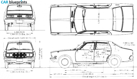 1971 Datsun 610 180B Sedan blueprint