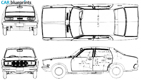 1977 Datsun Bluebird 610 180B 4-door Sedan blueprint