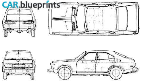 1975 Datsun Bluebird 610 4-door Sedan blueprint