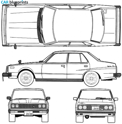 1979 Datsun Skyline/240K 2000GT ES C210 Sedan blueprint