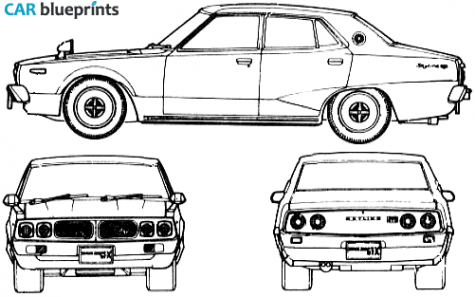 1972 Datsun Skyline c110 240k gt-x 4-door Coupe blueprint