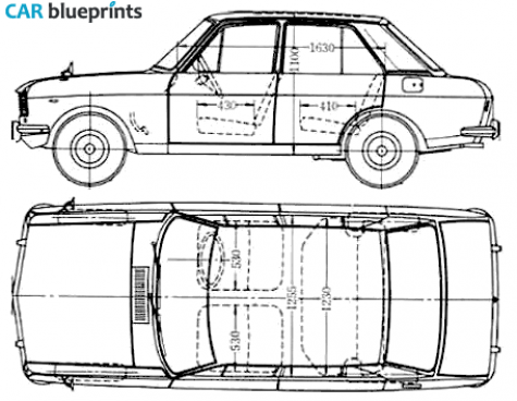 1968 Datsun Sunny B10 4-door Hatchback blueprint