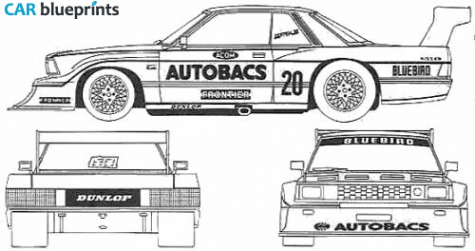 Datsun Bluebird Autobacks Turbo Silhouette Coupe blueprint