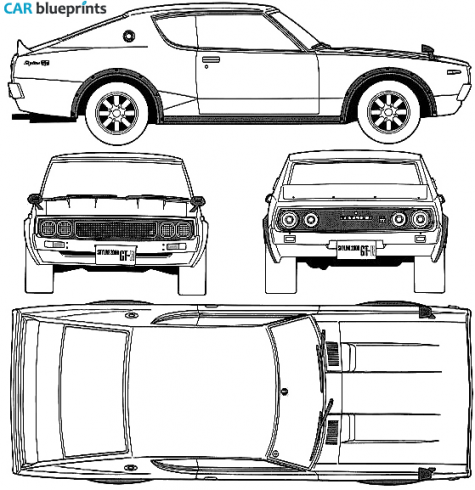 1972 Datsun Skyline 2000GT R C110 Hardtop Coupe blueprint