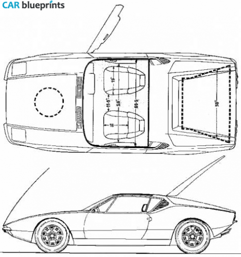 1972 De Tomaso Pantera Coupe blueprint