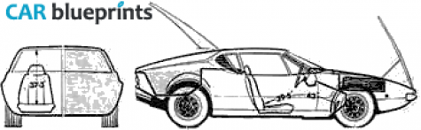 1975 De Tomaso Pantera Coupe blueprint