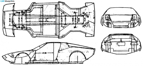 1971 De Tomaso Pantera chassis Coupe blueprint