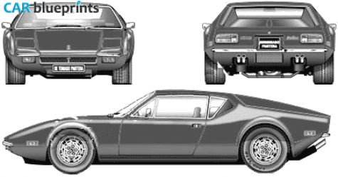 1973 De Tomaso Pantera L Coupe blueprint