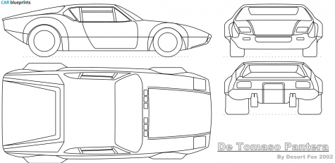 1972 De Tomaso Pantera Coupe blueprint