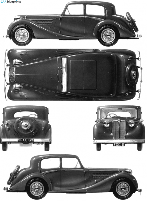 1938 Delahaye 135M 3.5 litre Berline Sedan blueprint