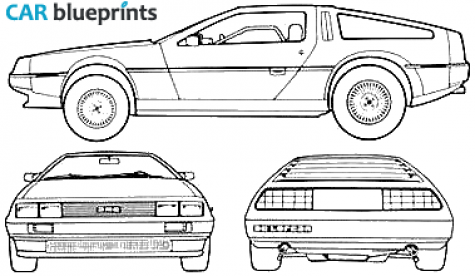 1981 DMC Delorean 12 Coupe blueprint