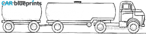 1959 Dodge C700 Trailer Truck blueprint