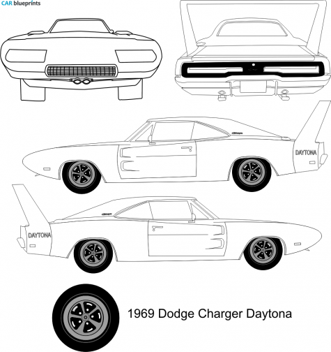 1969 Dodge Charger Daytona Coupe blueprint