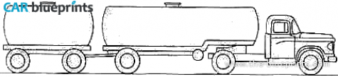 1959 Dodge D700 Trailer Truck blueprint