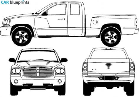 2007 Dodge Dakota Club Cab Pick-up blueprint