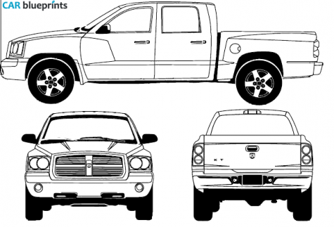 2007 Dodge Dakota Quad Cab Pick-up blueprint