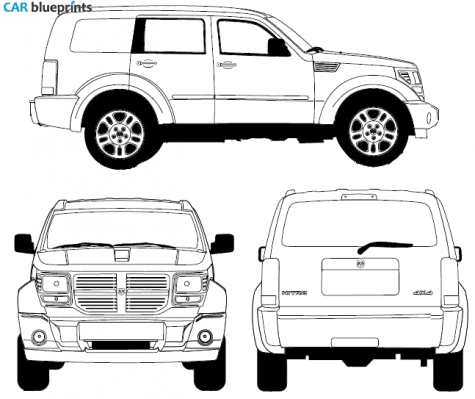 2007 Dodge Nitro SUV blueprint