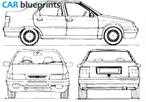 1997 Dongfeng Elysse Sedan blueprint