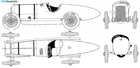 1921 Duesenberg GP OW blueprint