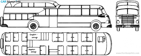 1951 Faun Aero Condor 1.5 Decker Bus blueprint