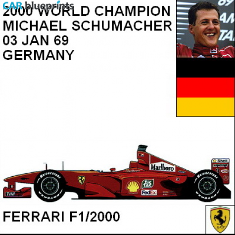 2000 Ferrari F1/2000 OW blueprint