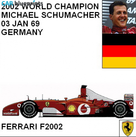 2002 Ferrari F2002 F1 OW blueprint