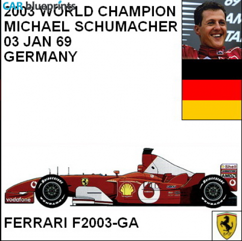 2003 Ferrari F2003-GA F1 OW blueprint