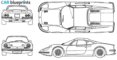 1968 Ferrari Dino 246 GT Early Type Coupe blueprint