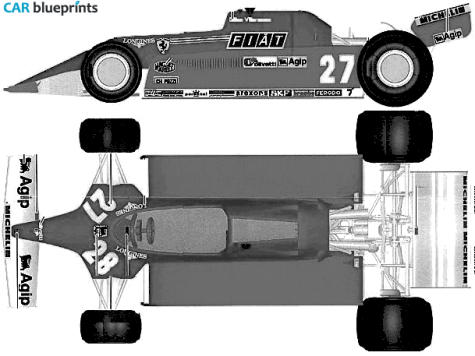 1981 Ferrari 126 CK F1 Cabriolet blueprint