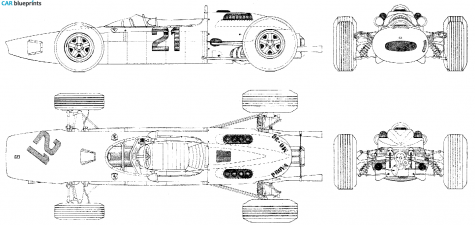 1964 Ferrari 158 F1 GP V8 Cabriolet blueprint