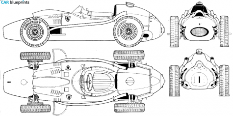 1958 Ferrari 246 F1 OW blueprint