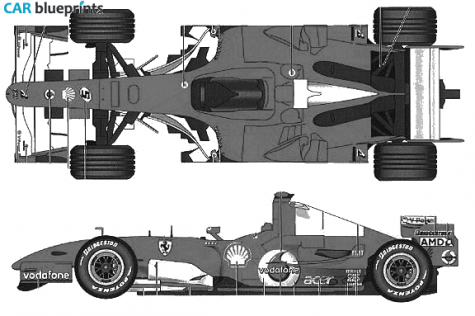 2006 Ferrari 248 F1 San Marino GP OW blueprint