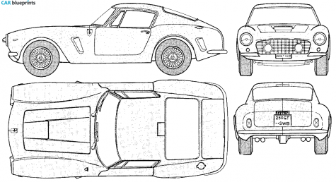 1961 Ferrari 250 GT Berlinetta SWB Coupe blueprint