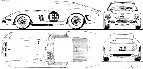 1963 Ferrari 250 GTO Coupe blueprint