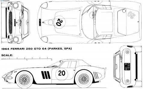 1964 Ferrari 250 GTO Coupe blueprint