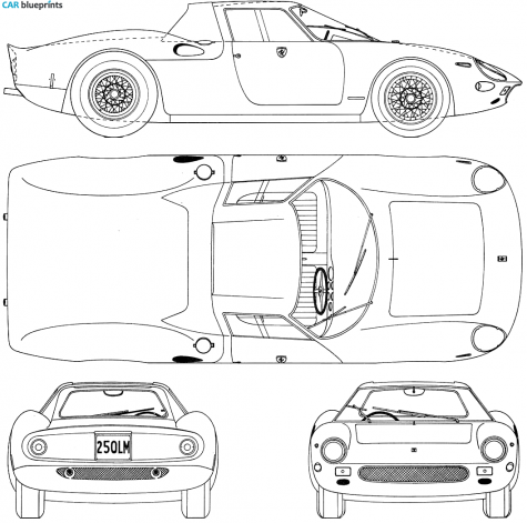 1964 Ferrari 250 LM Berlinetta Le Mans Coupe blueprint