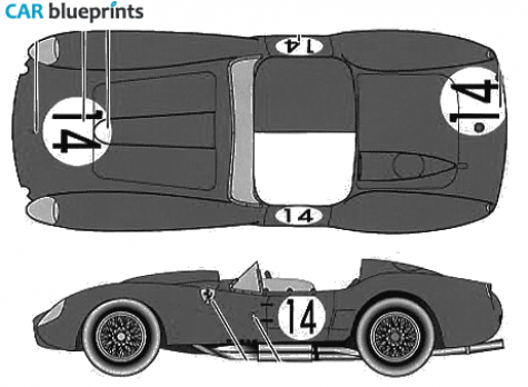 1958 Ferrari 250 Testa Rossa Le Mans Cabriolet blueprint