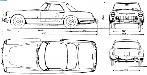 1959 Ferrari 250 GT Coupe blueprint