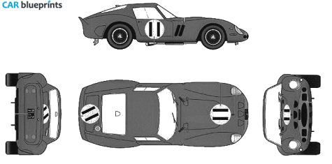 1962 Ferrari 250 GTO Version B Coupe blueprint