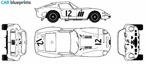 1962 Ferrari 250 GTO Version F Coupe blueprint