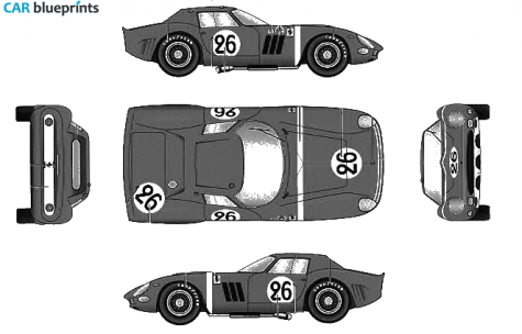 1964 Ferrari 250 GTO Del no. 26 Coupe blueprint