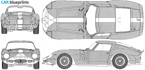 1962 Ferrari 250 GTO GT Coupe blueprint