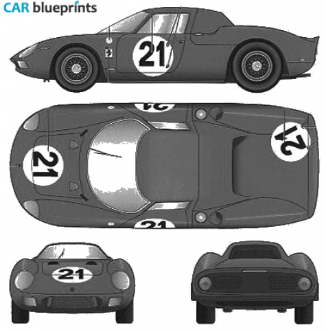 1964 Ferrari 250 LM Version B Coupe blueprint