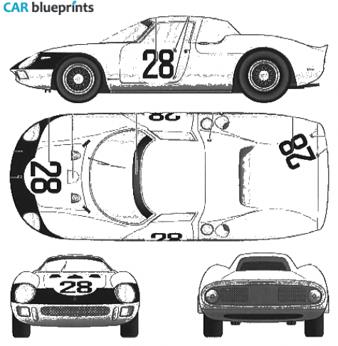 1964 Ferrari 250 LM Version C Coupe blueprint