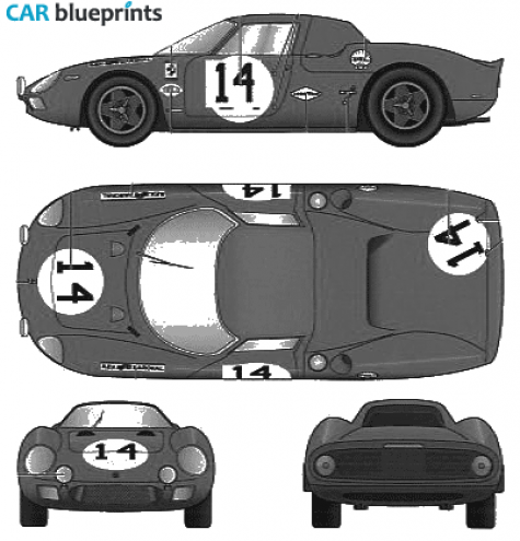 1964 Ferrari 250 LM Version E Coupe blueprint