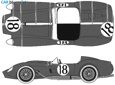 1958 Ferrari 250 TR Le Mans C-Type Coupe blueprint