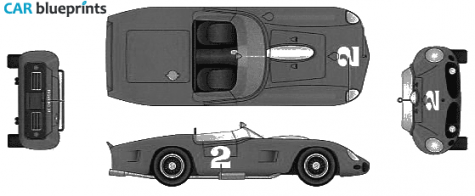 1961 Ferrari 250 TRI Low Tail Cabriolet blueprint