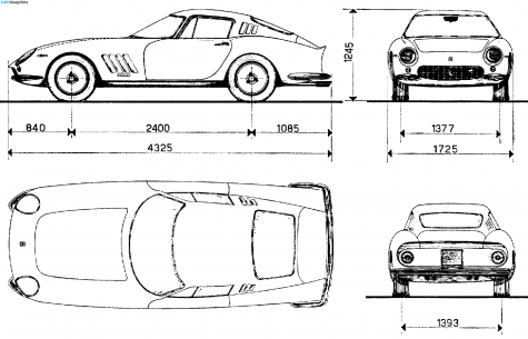 1965 Ferrari 275 GTB Coupe blueprint