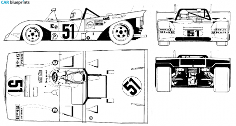 1971 Ferrari 312 B2 Cabriolet blueprint